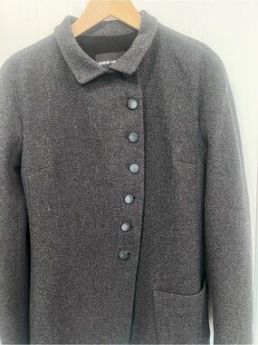 Giorgio Armani Black Label Italy Grey Wool Cashmere Blend  Coat IT 44 US 4 6
